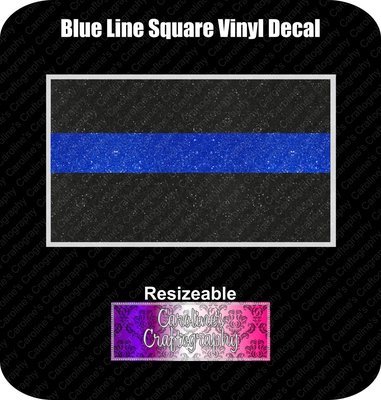Blue Line Square Vinyl Decal