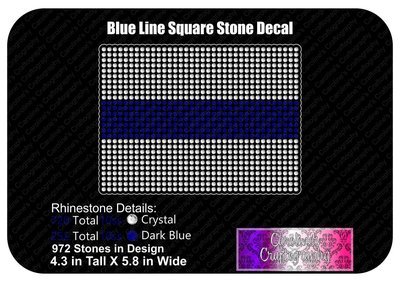 Blue Line Square Stone Decal