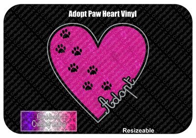 Adopt Paws Heart Vinyl
