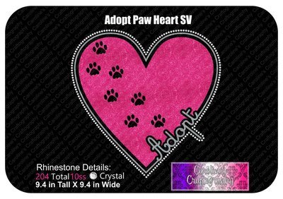 Adopt Paws Heart Stone Vinyl