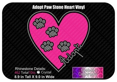 Adopt Paws Stone Heart Vinyl