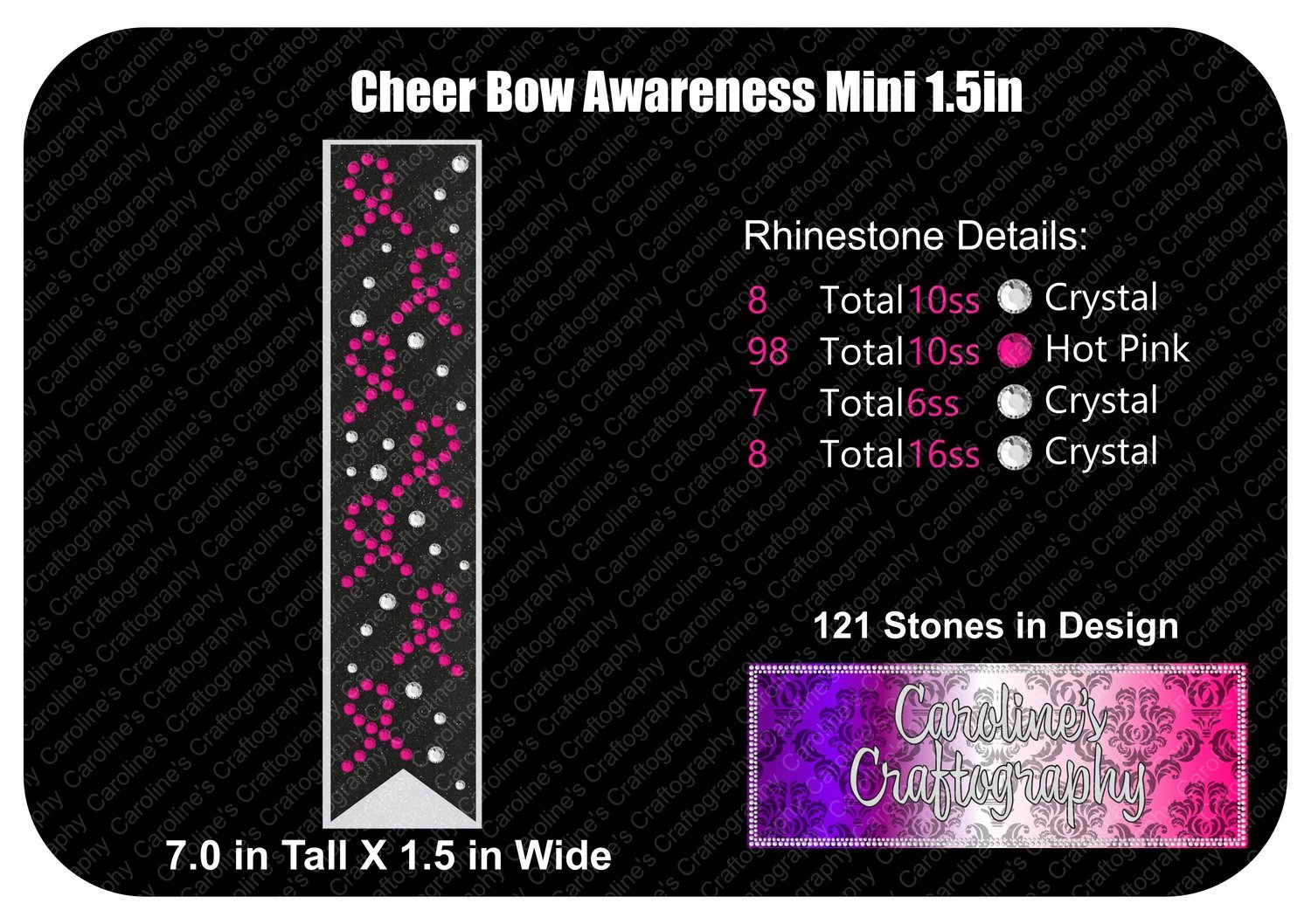 Awareness Ribbon 1.5in Mini Cheer Bow Stone