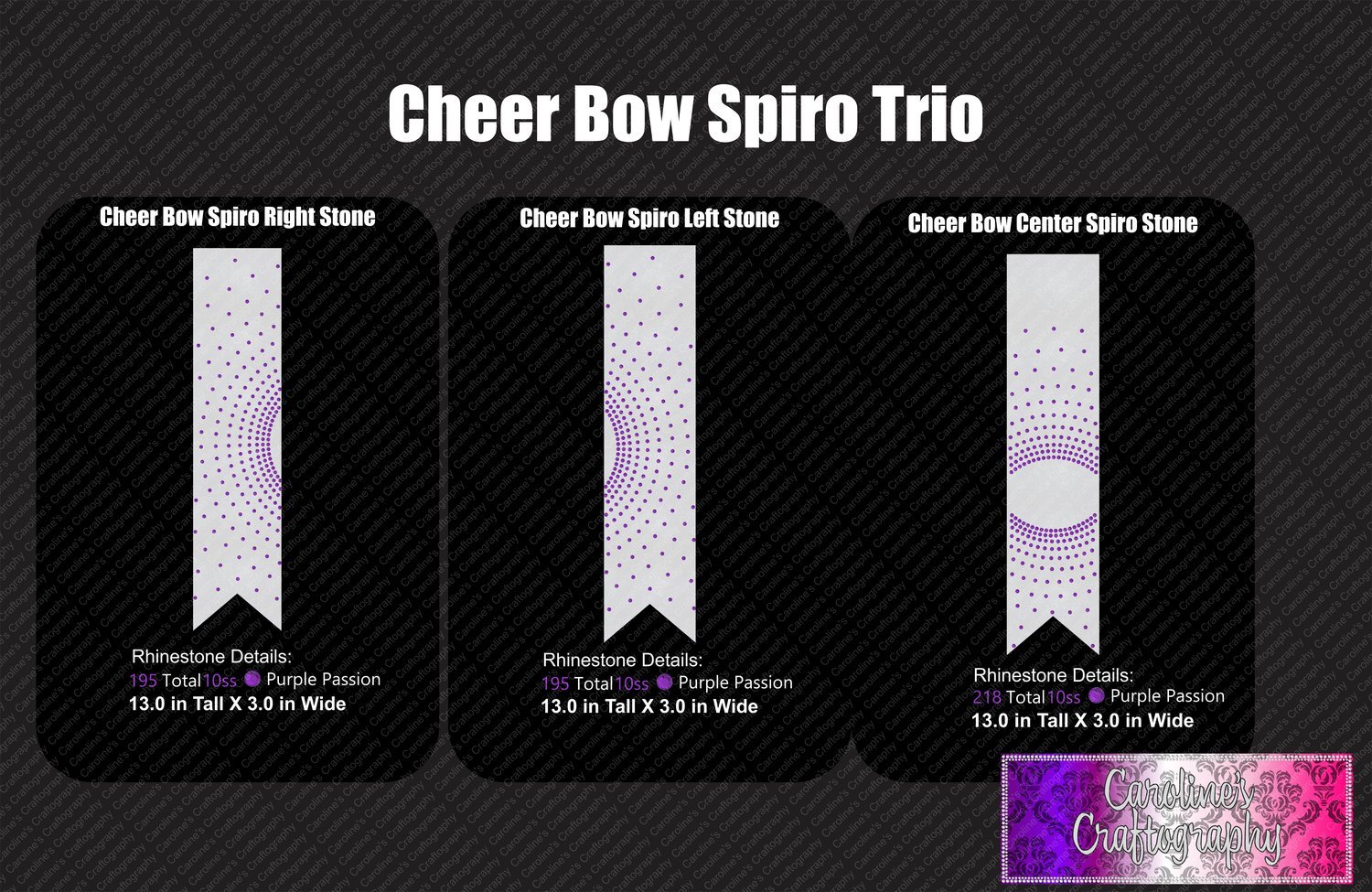 Spiro Trio Stone 3in Cheer Bow