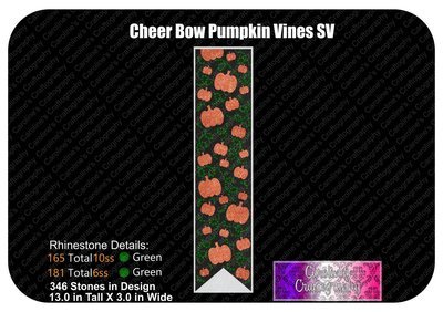 Pumpkin Vines Stone Vinyl 3in Cheer Bow