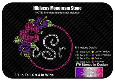 Hibiscus Monogram Frame Stone