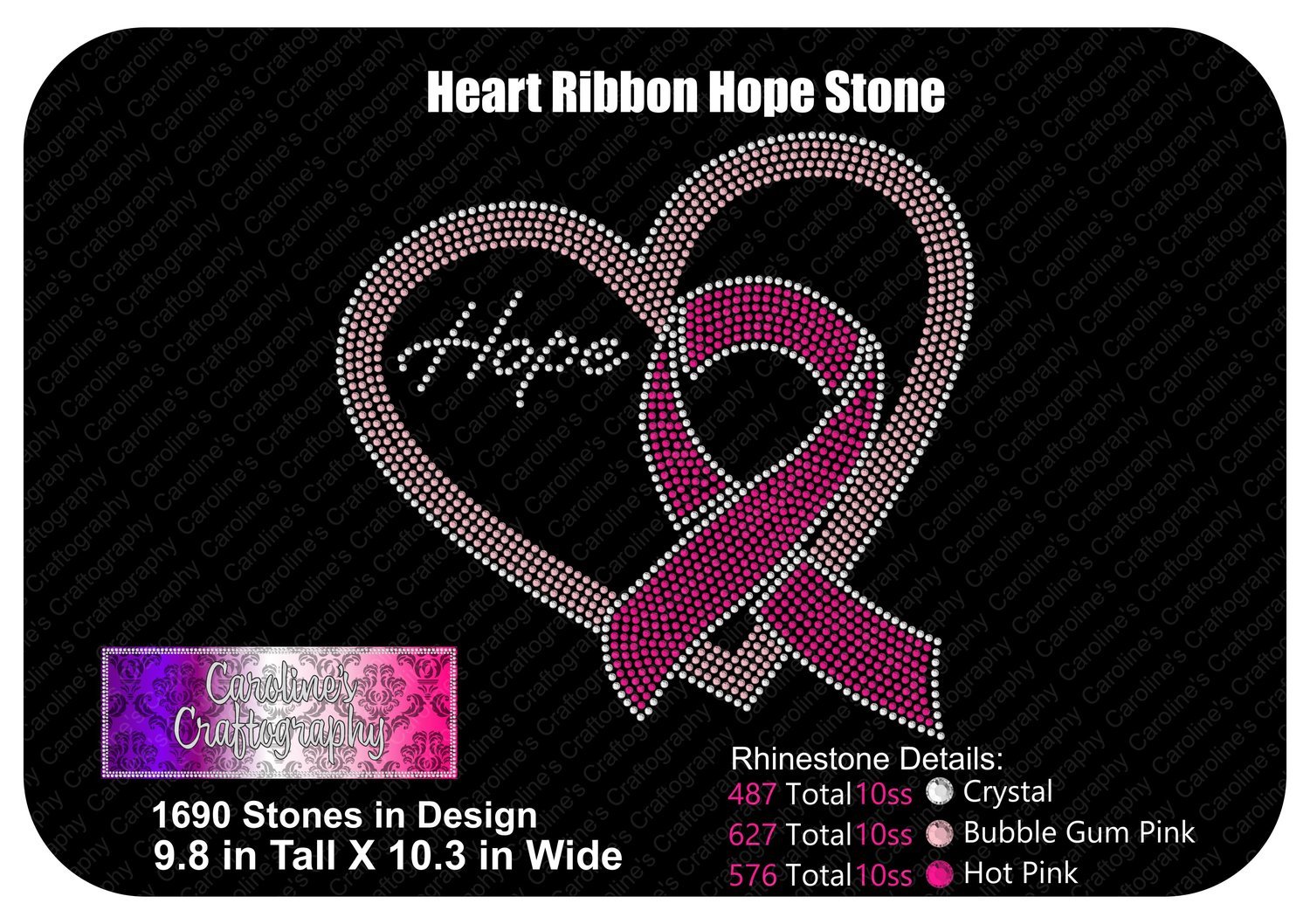 Heart Ribbon Hope Stone