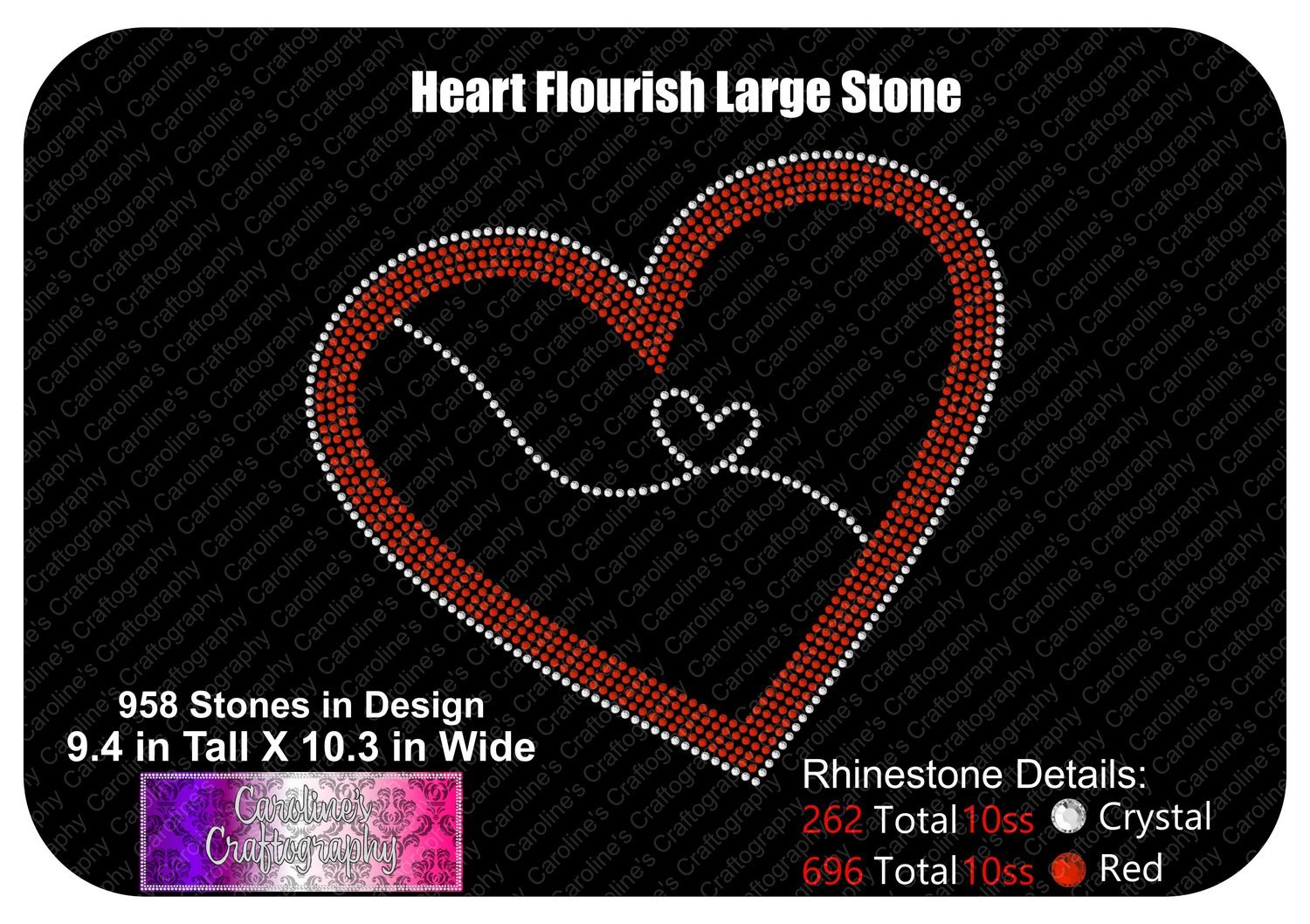 Heart Flourish Large Stone