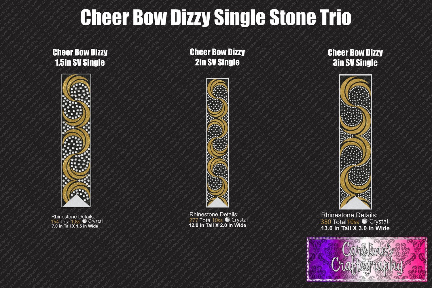 Dizzy Cheer Bow Stone Vinyl Single Color Bundle