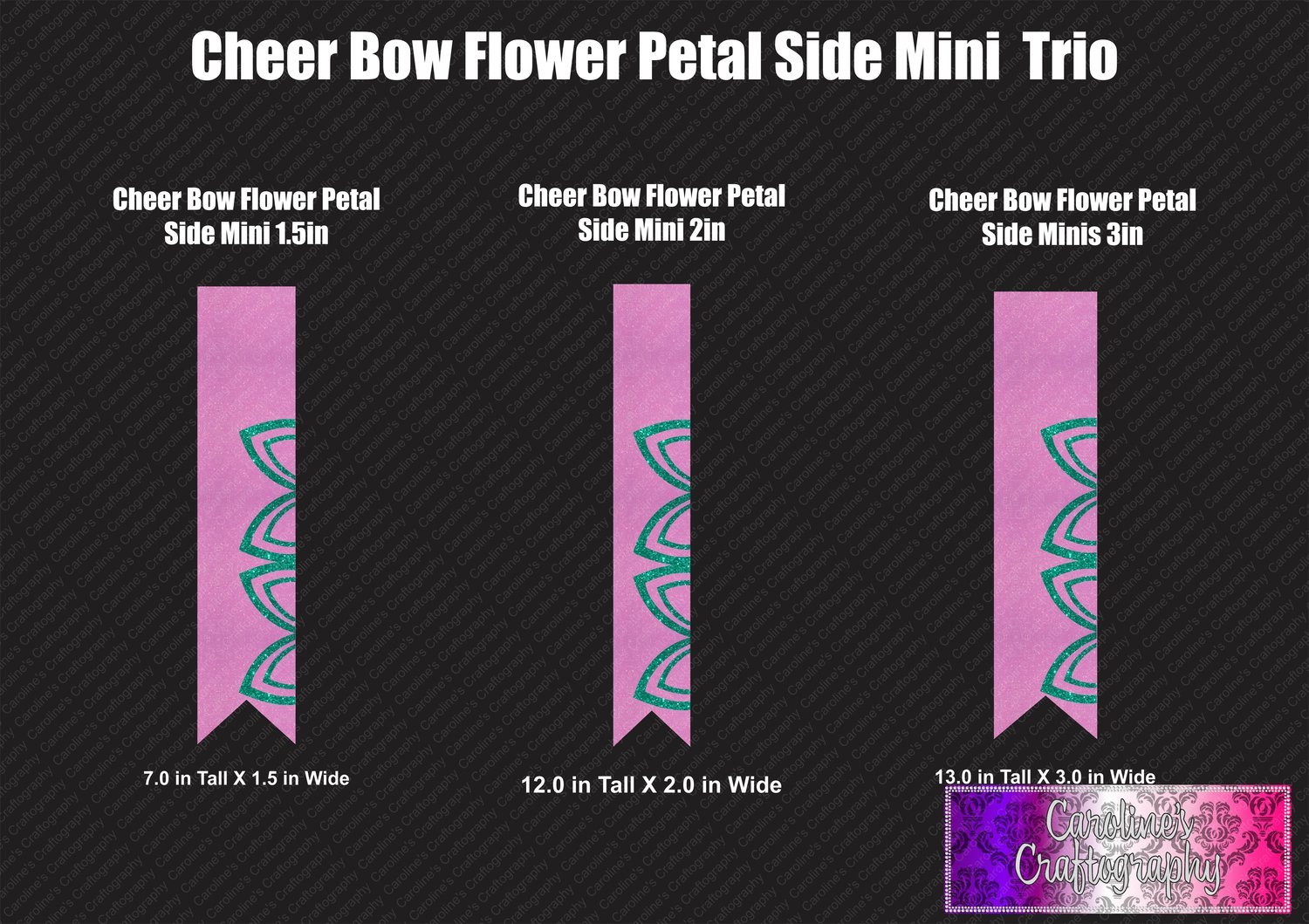 Flower Petal Side Mini Cheer Bow Trio