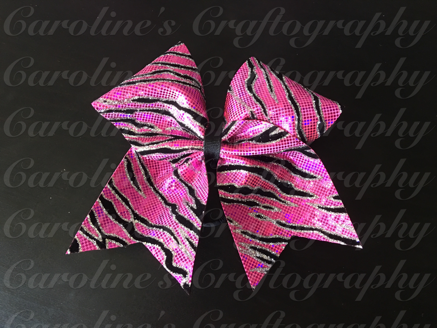 Pink Zebra Cheer Bow **RTS**