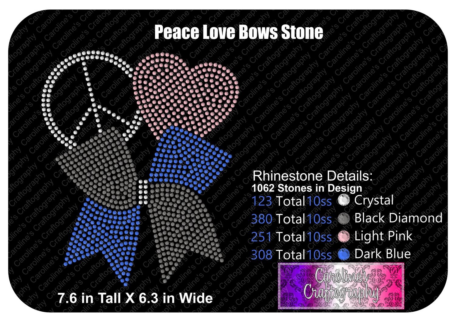Peace Love Bows Stone