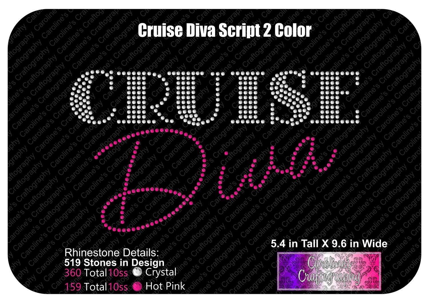 Cruise Diva Script 2 Color Stone
