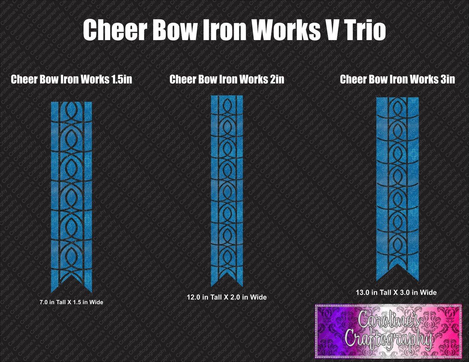 Iron Works Cheer Bow Vinyl Trio