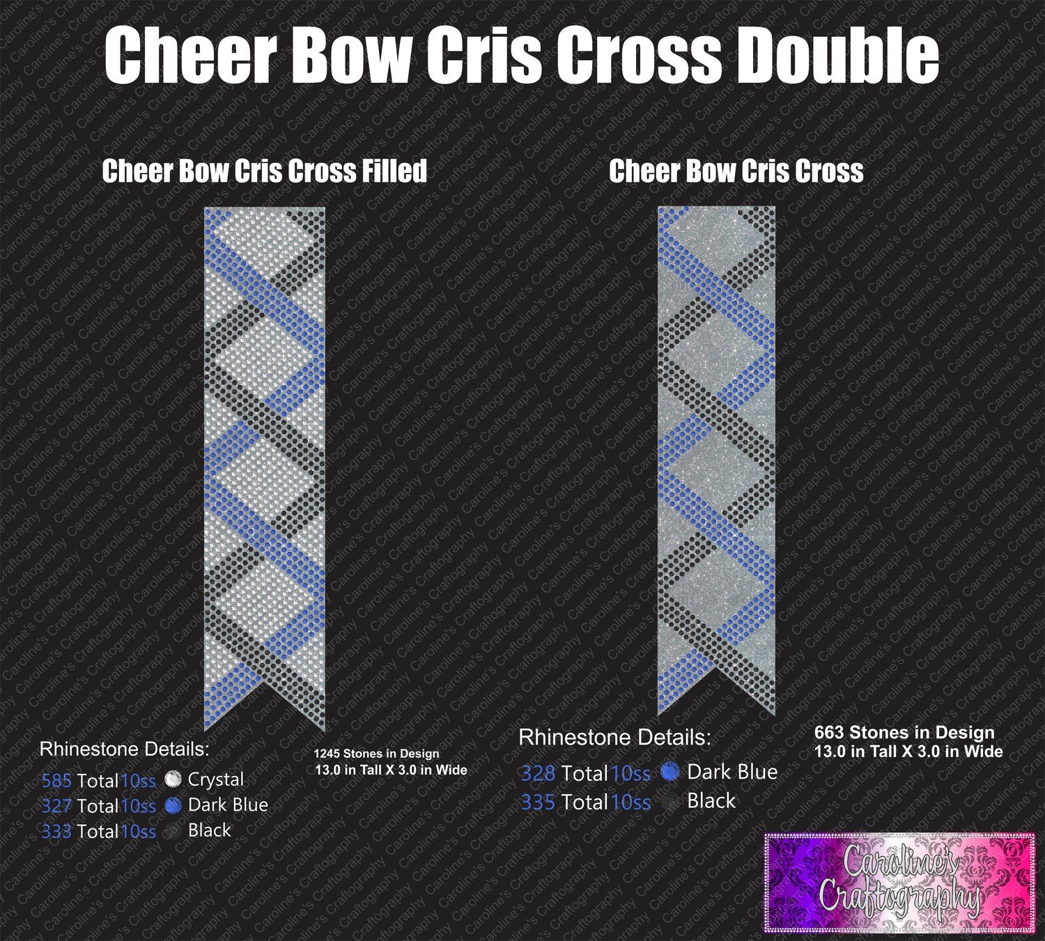 Cris Cross Cheer Bow Bundle Stone
