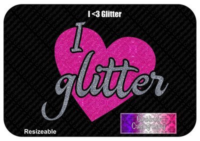 I heart <3 Glitter Vinyl