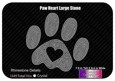 Paw Heart Large Stone