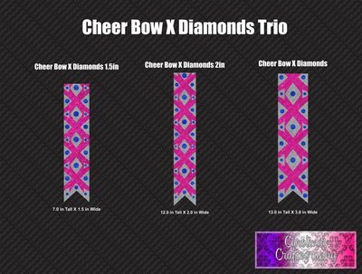 X Diamonds Trio Cheer Bow Vinyl