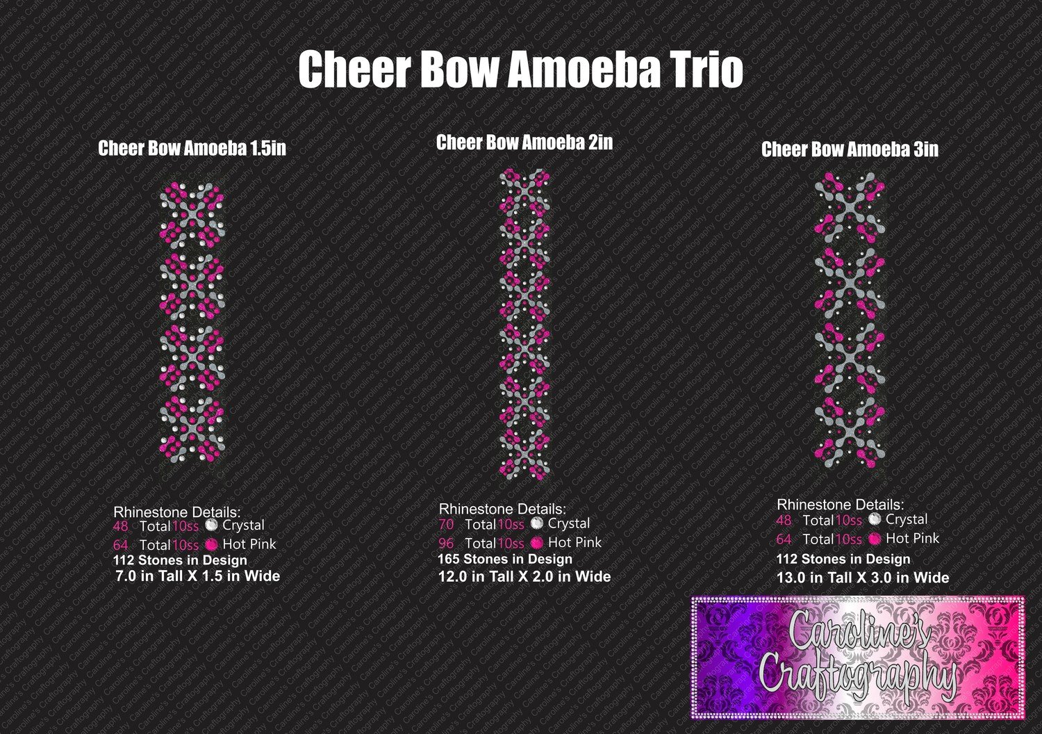Ameoba Stone Vinyl Trio Cheer Bow