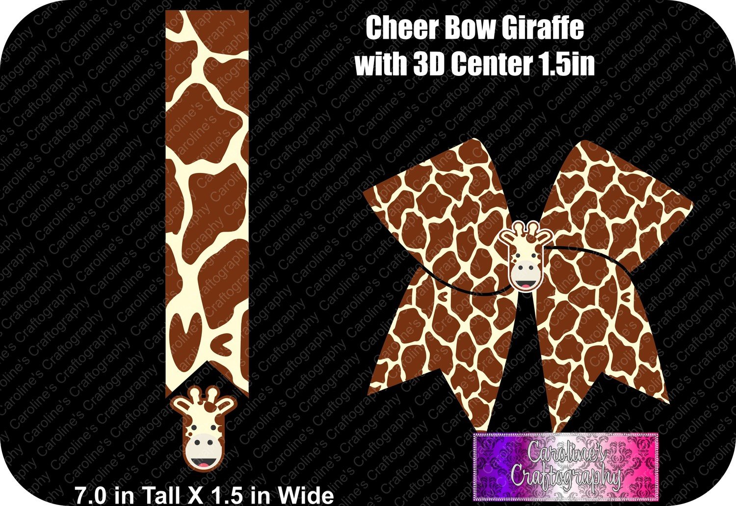 Giraffe 1.5in with 3D Center Cheer Bow
