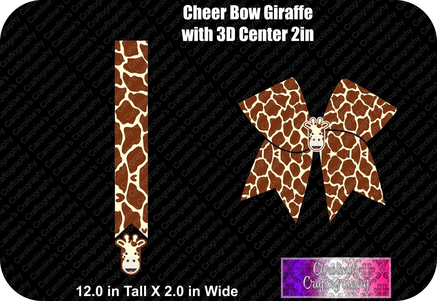 Giraffe 2in with 3D Center Cheer Bow