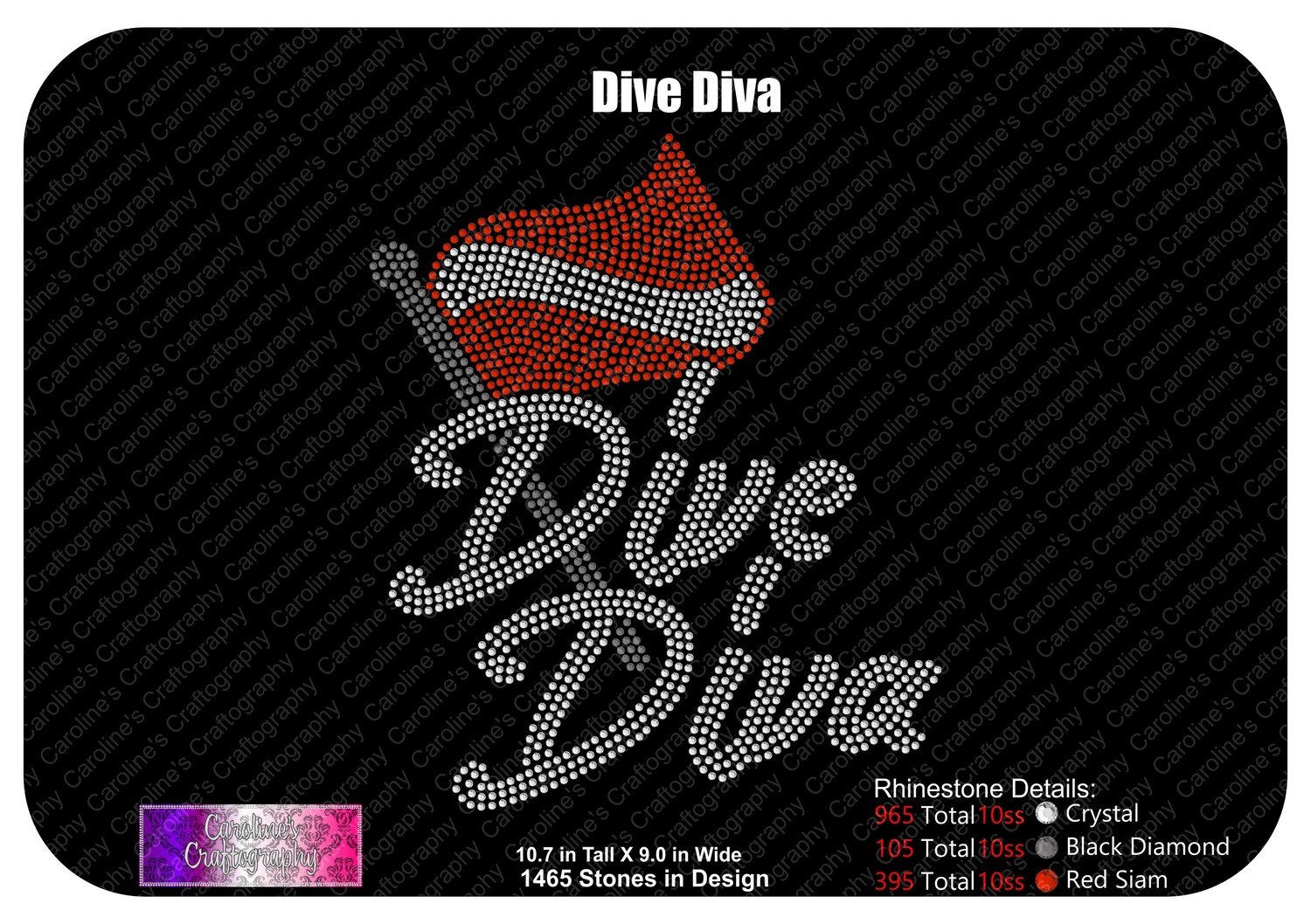 Dive Diva Flag Stone