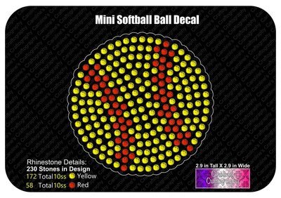 Mini Softball Ball Decal