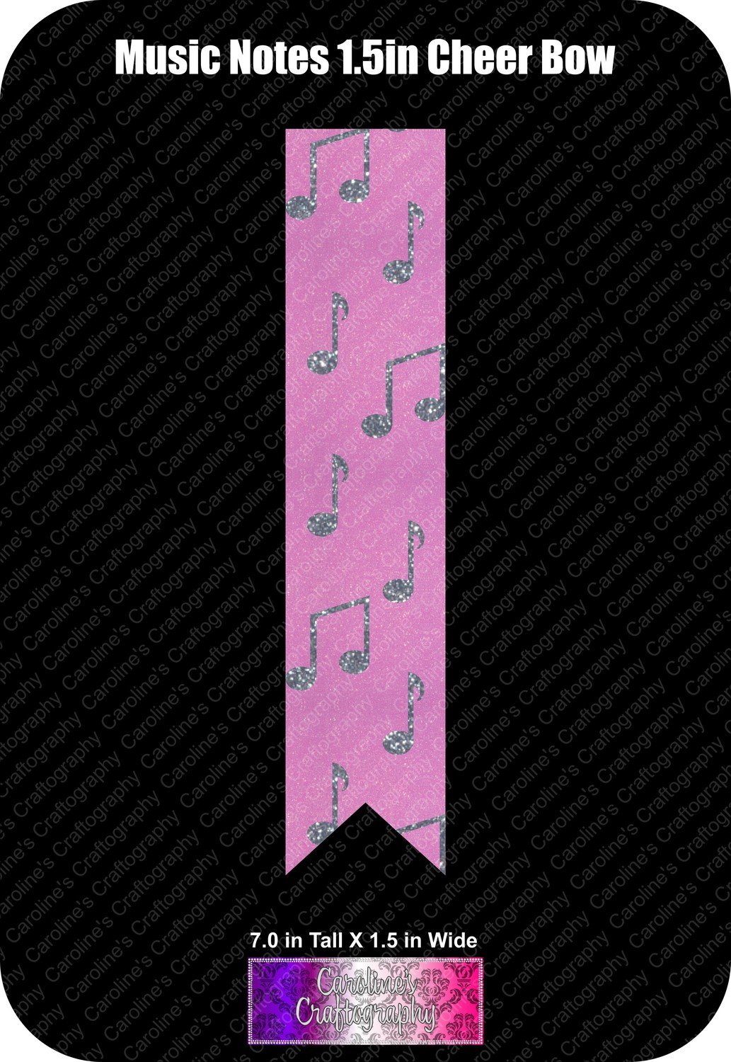 Music Notes 1.5in Cheer Bow Vinyl