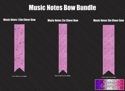 Music Notes Cheer Bow Vinyl Bundle