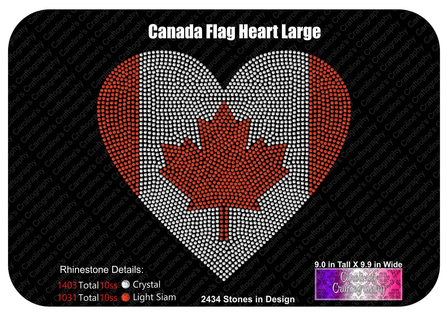 Canada Flag Heart Stone