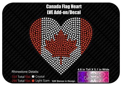 Canada Flag Heart Stone Decal LVE Add-on