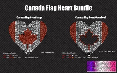 Canada Flag Heart Large Hearts Stone Bundle