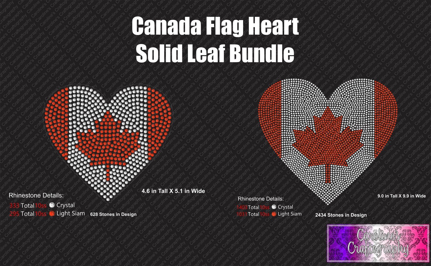 Canada Flag Heart Solid Leaf Stone Bundle