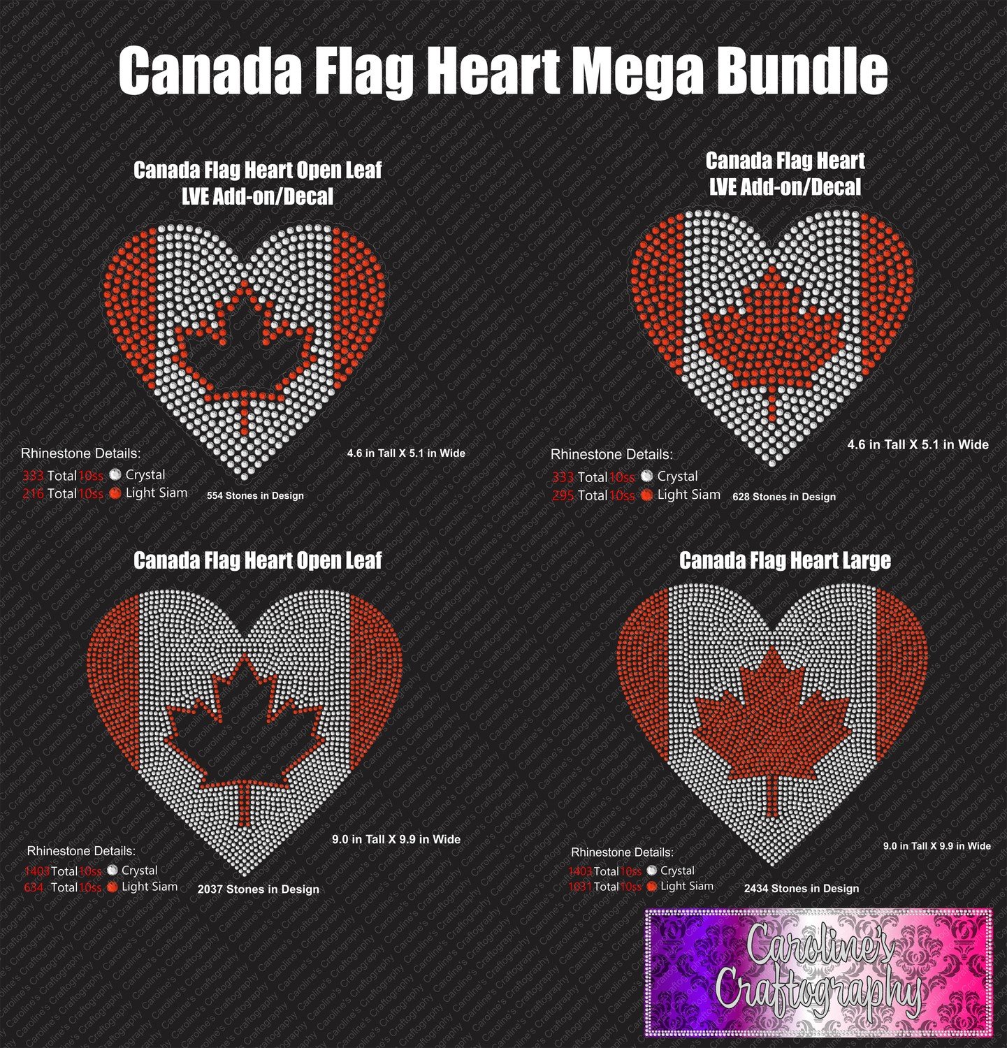 Canada Flag Heart Mega Stone Bundle