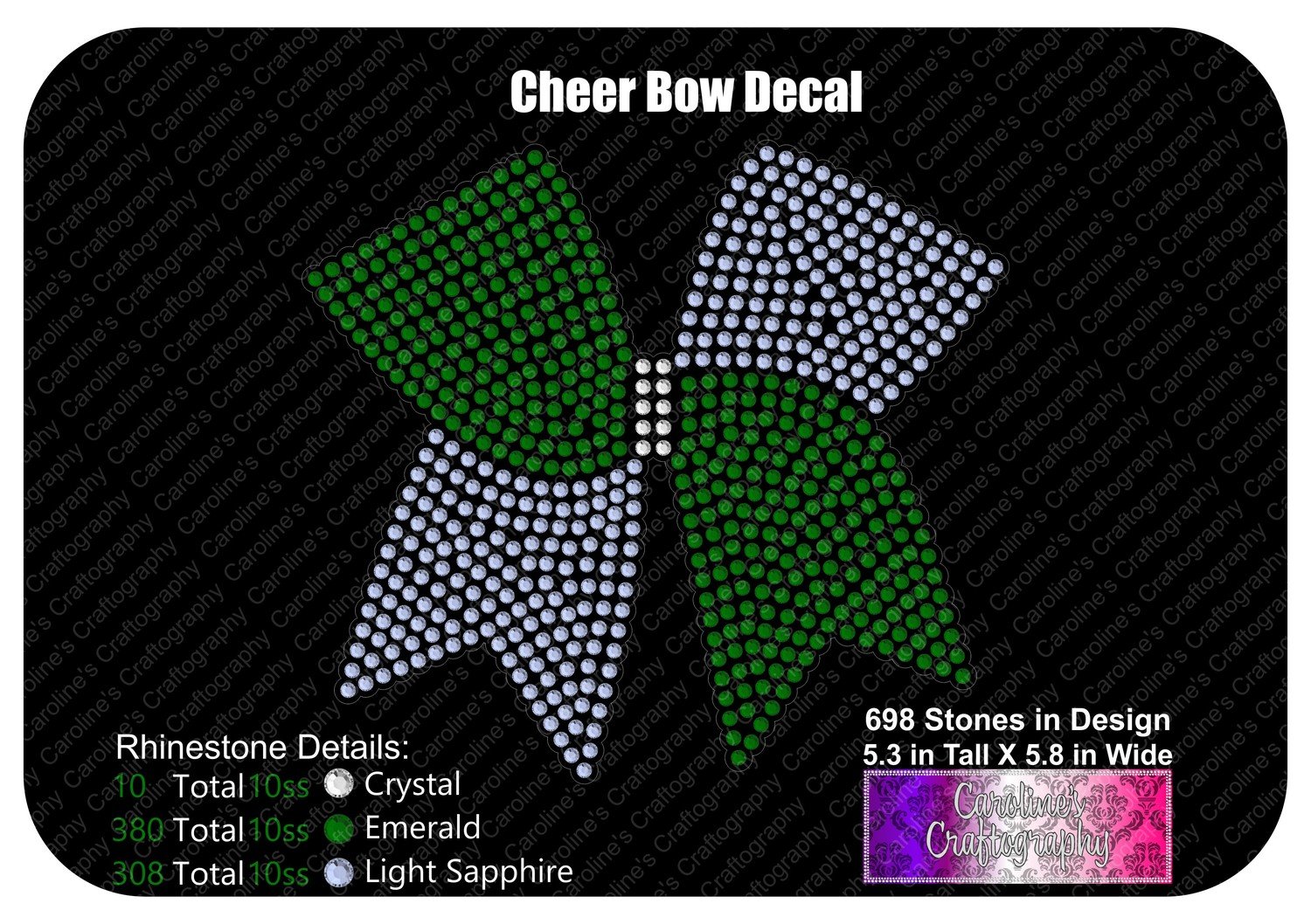 Cheer Bow Decal LVE Add-on Stone