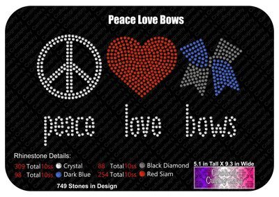 Peace  Love Bows Bow Stone