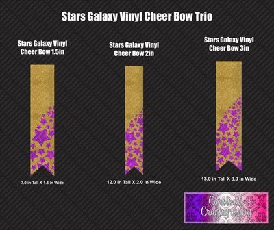 Star Galaxy Cheer Bow Vinyl Trio