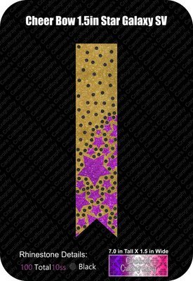 Star Galaxy 1.5in Scatter Cheer Bow Stone Vinyl