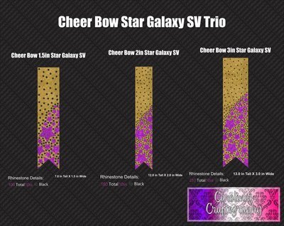 Star Galaxy Scatter Cheer Bow Stone Vinyl Trio