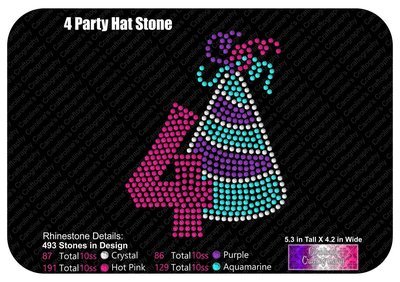 Party Hat Number 4 Stone