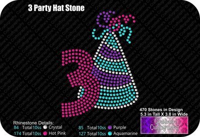 Party Hat Number 3 Stone