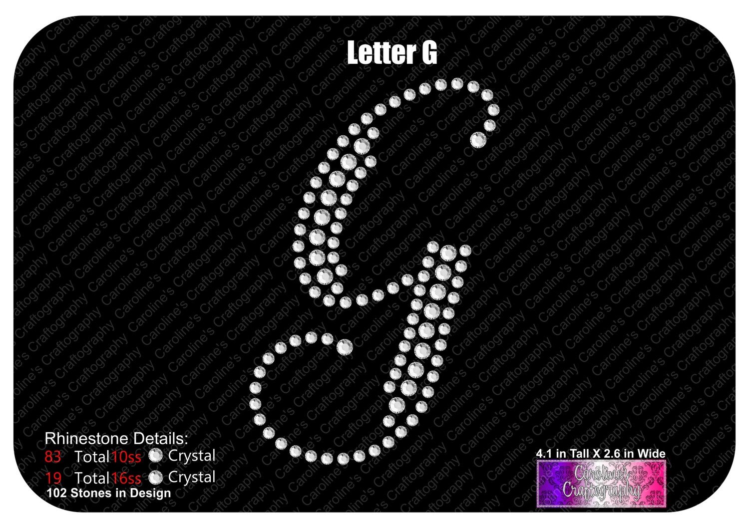 Letter G Script Medium Stone