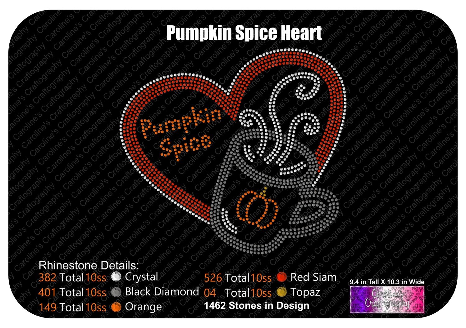 Pumpkin Spice Heart Stone