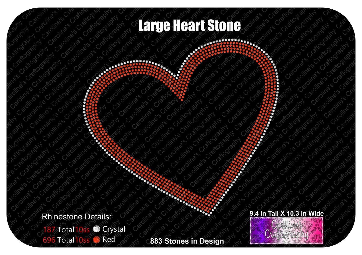 Large Heart 2 Color Stone