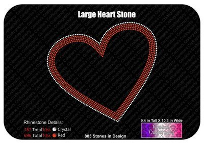 Large Heart 2 Color Stone