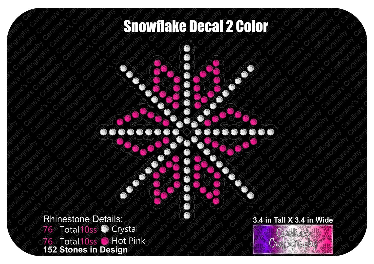 Snowflake 2 Color Decal Stone