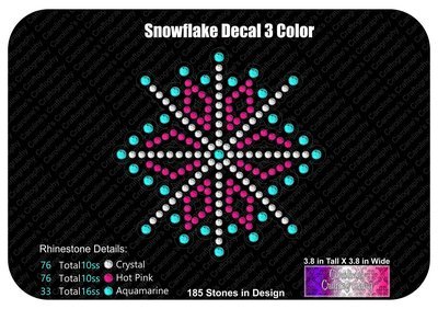 Snowflake 3 Color Decal Stone