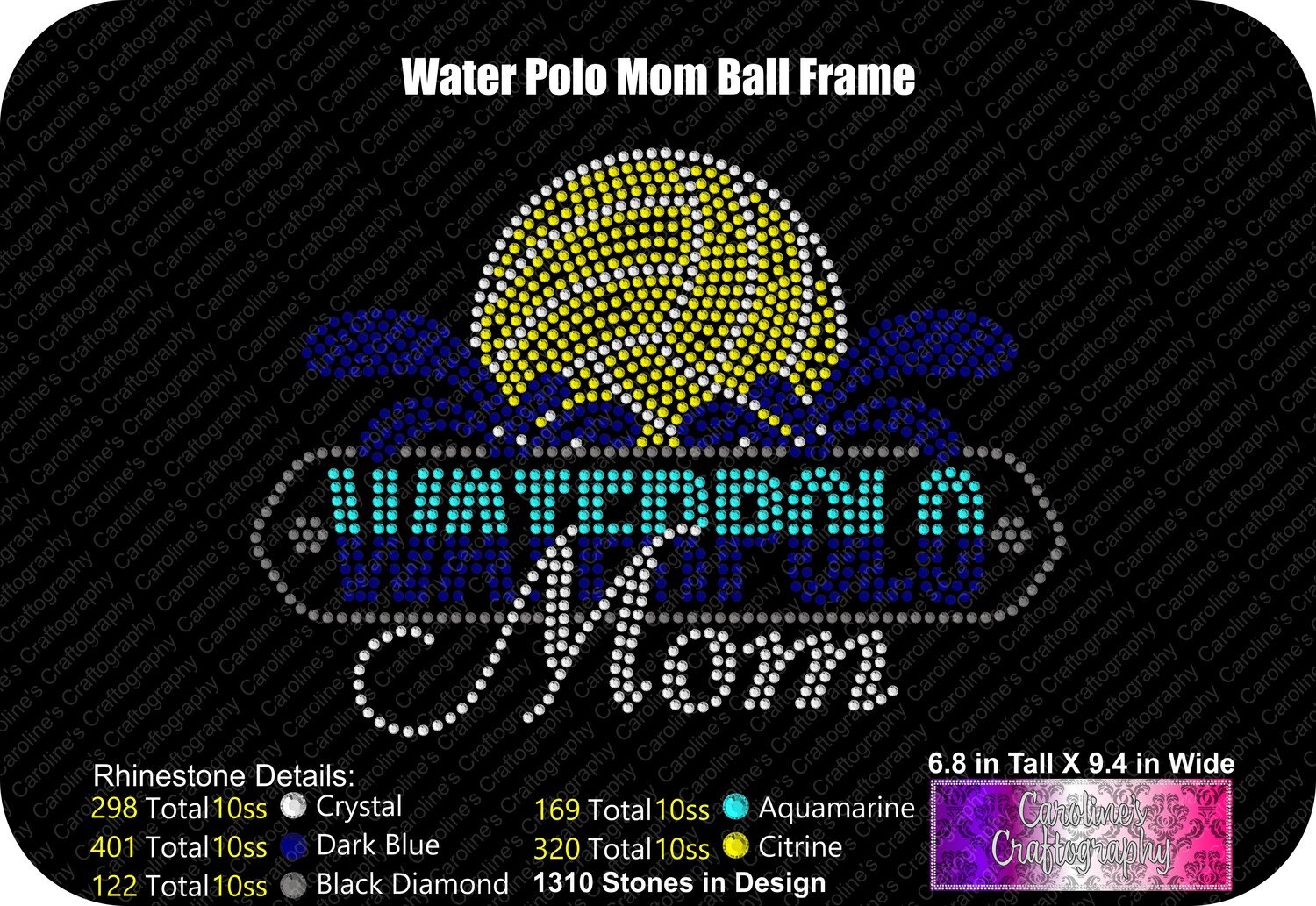 Waterpolo Mom Ball Frame Stone