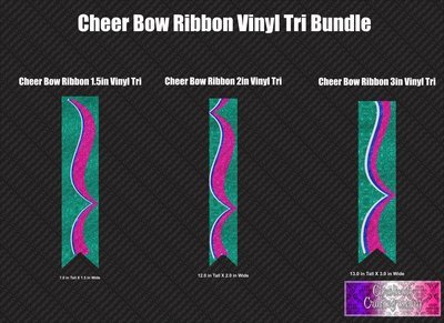 Cheer Bow Ribbon Vinyl Tri Trio