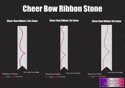 Cheer Bow Ribbon Stone Trio