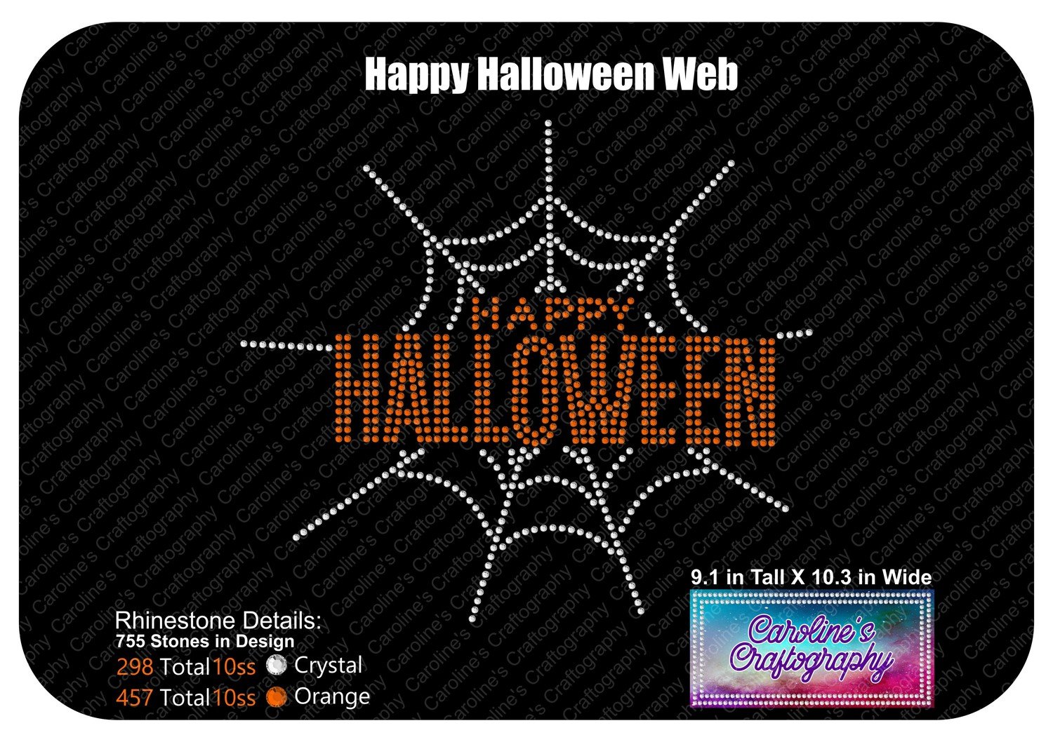 Happy Halloween Spider Web Stone